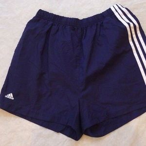 adidas 3 stripe running shorts